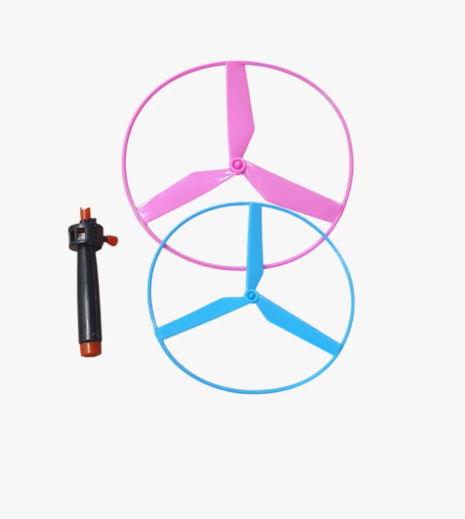 Kids' Plastic Helicopter Toy with Dual Rotors in Bright Colors and Fun Launch Handle for All Ages by Shot Toys