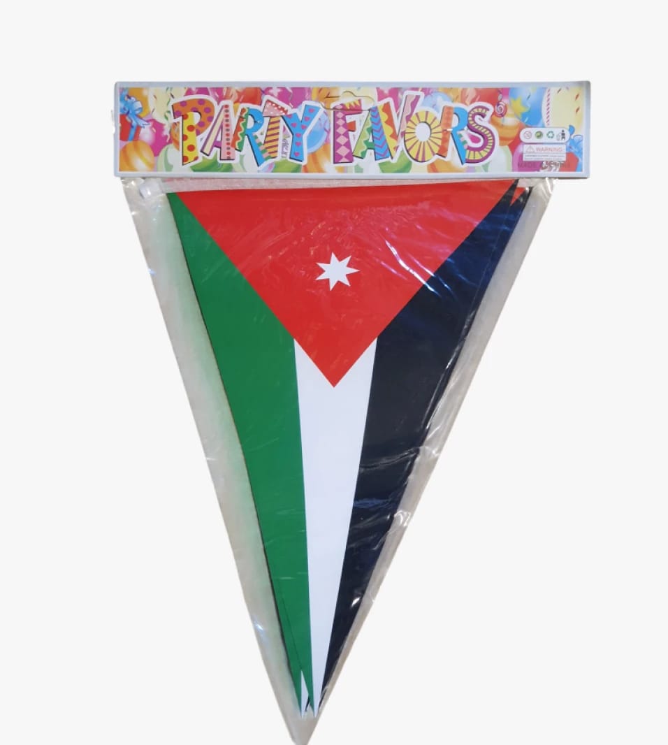 Party Decoration Set with Tri-Color Flag Design Featuring a White Star for School or Kids Celebrations and Events