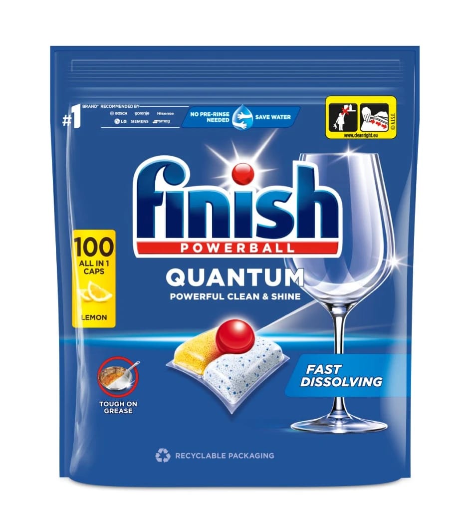 أقراص غسالة الأطباق FINISH Quantum All-in-1 بنكهة الليمون 100 قطعة