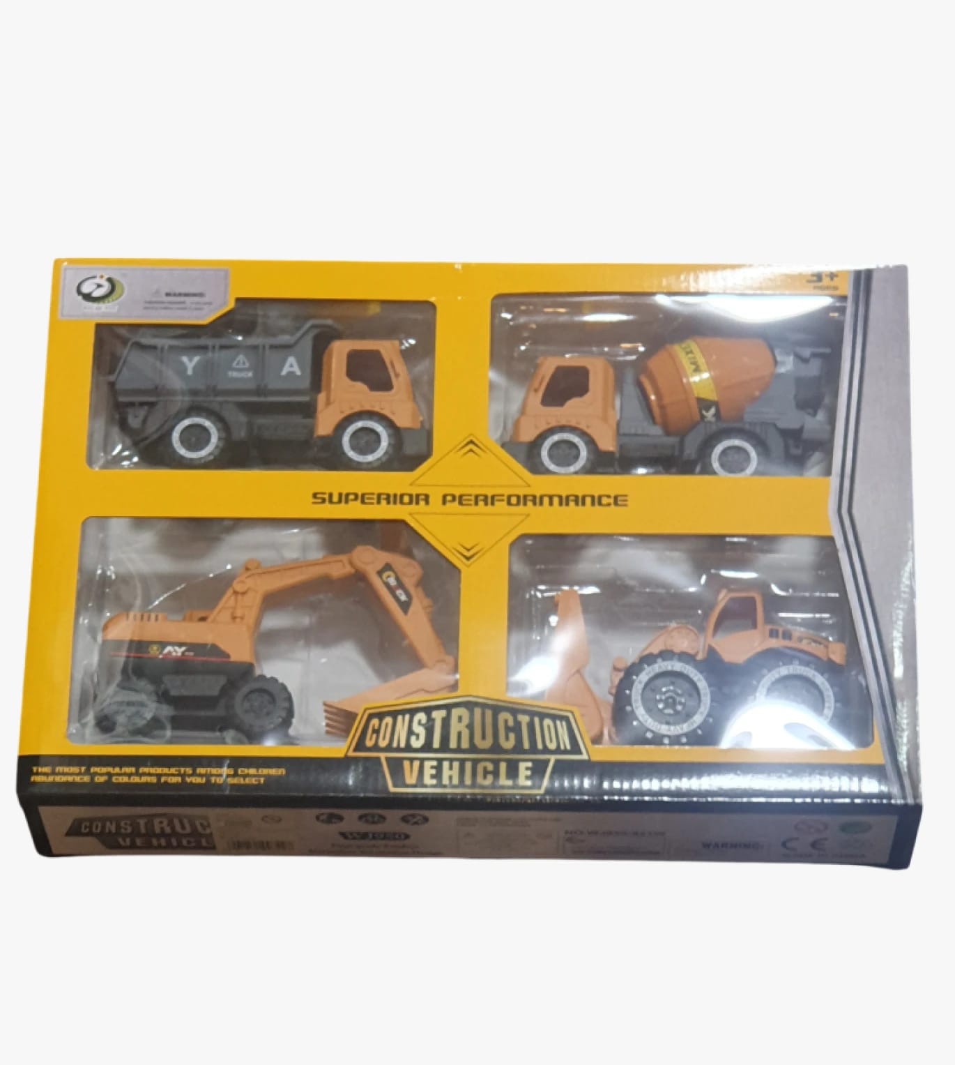 Kids Construction Vehicle Set Including Truck Mixer Excavator Crane Educational Toys