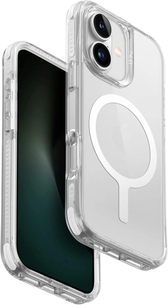 كفر UNIQ هايبرد لجهاز iPhone 16 Pro مغكليك تشارجينج كومبات أكتيف (مضيء) - لومي-أبيض