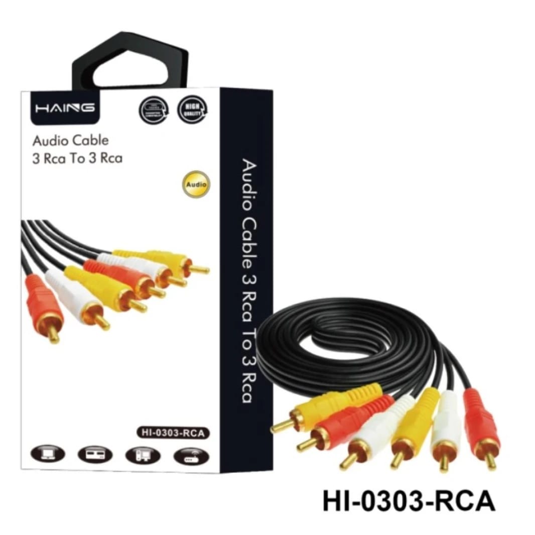 كابل الصوت Haing HI-0303-RCA 3 RCA ذكر إلى ذكر – 3 متر