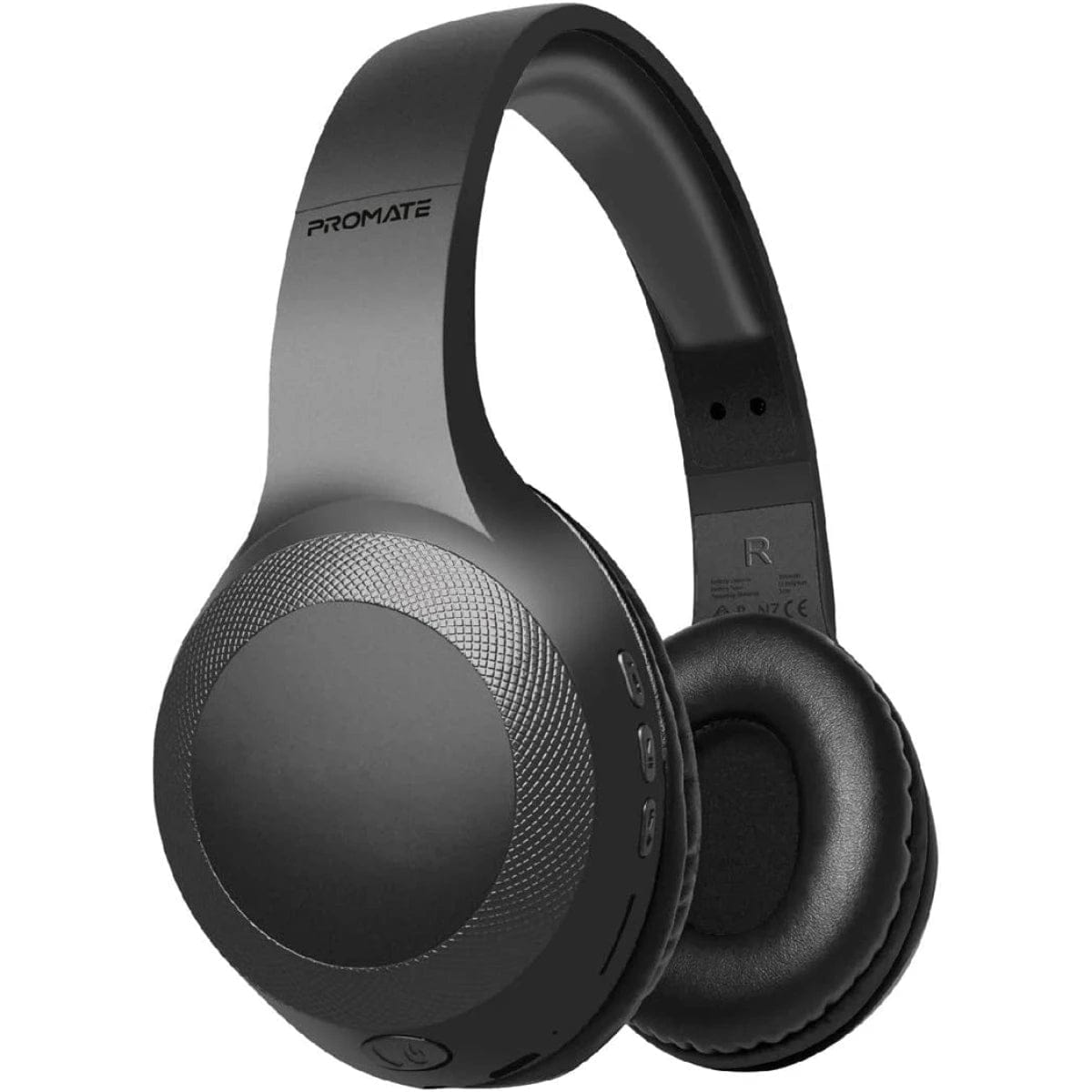 Promate LaBoca Headphone, Over-Ear Deep Bass Wireless Headphones with Long Playtime, Hi-Fi Sound - BLACK
