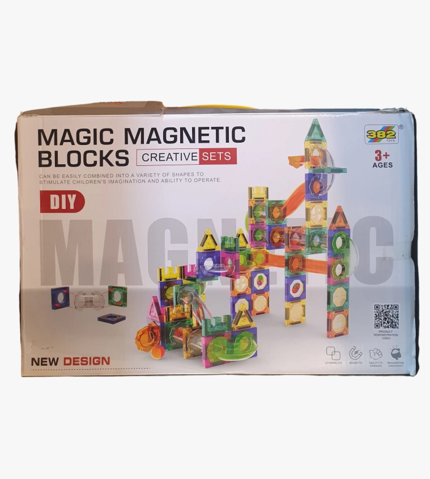 Creative Magnetic Toy Set for Children to Develop Imagination and Creativity, New Design, 382 Pieces for Kids