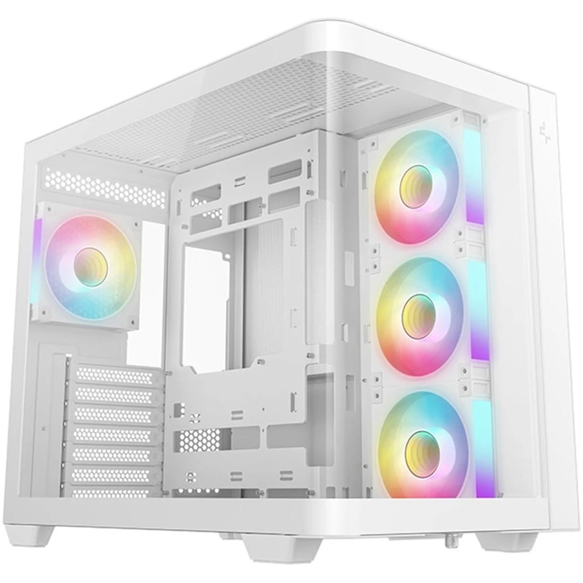 DeepCool CG530U 4F Curved Glass Panoramic ATX Mid-Tower Case with Dual Chamber, White
