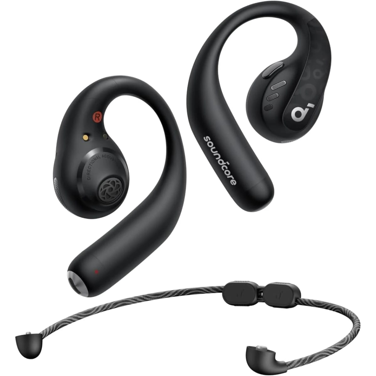 Anker Soundcore AeroFit Pro Open-Ear Headphones, Ultimate Comfort, Secure Fit, Ergonomic Design, Rich Sound with LDAC, Bluetooth 5.3, IPX5 Water-Resistant, 46H Playtime - Black