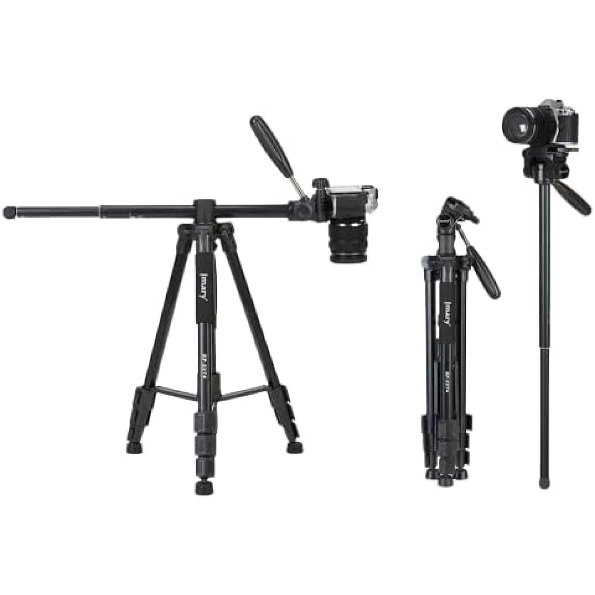 Jmary KP-2274 Professional Tripod with Horizontal Axis 1.67M - Black