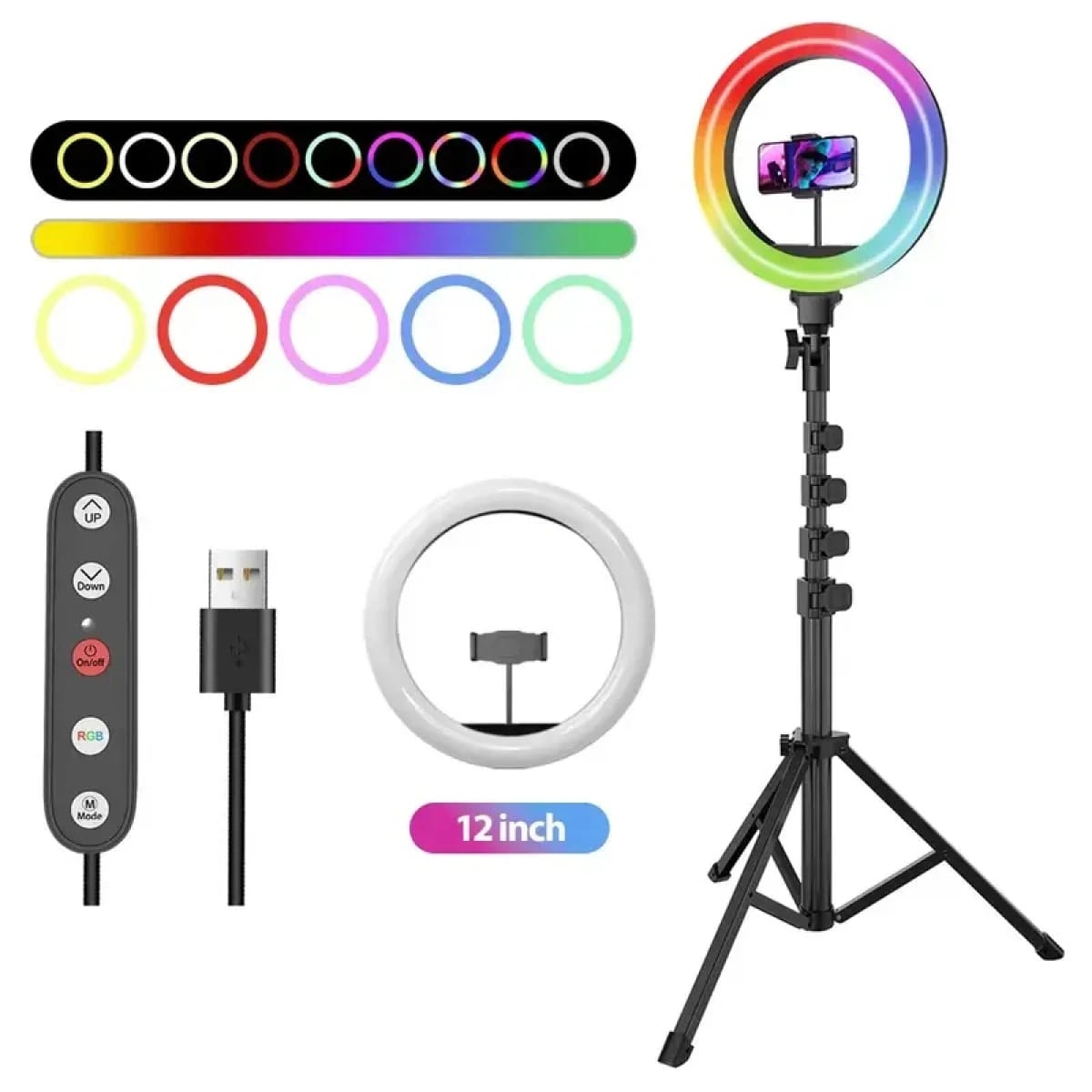 Proove Halo12 RGB Ring LED Lamp (12inch) with Tripod - white