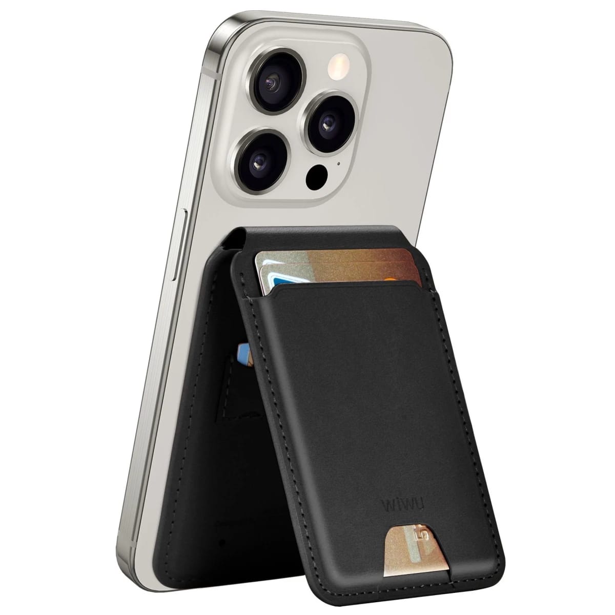 WIWU MW-005 Mag Wallet FM Apple-Certified for Slim & Magnetic Functions Connect to Find My Phone App - Black