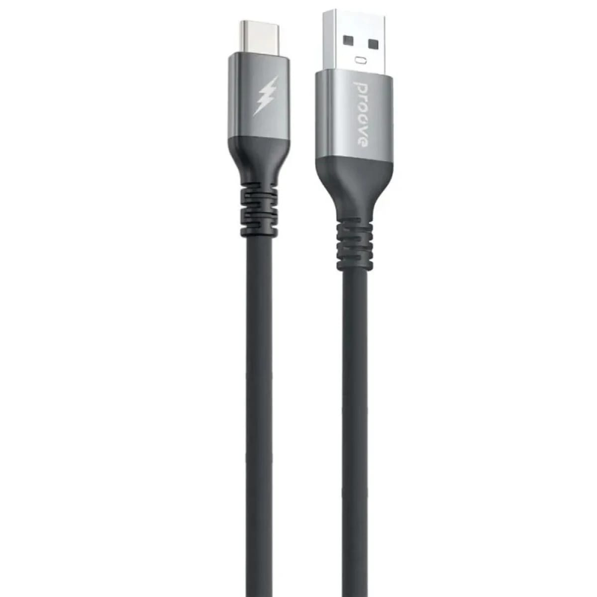 Proove ReGen Silicone USB-A to Type-C 3A Cable 1m - black