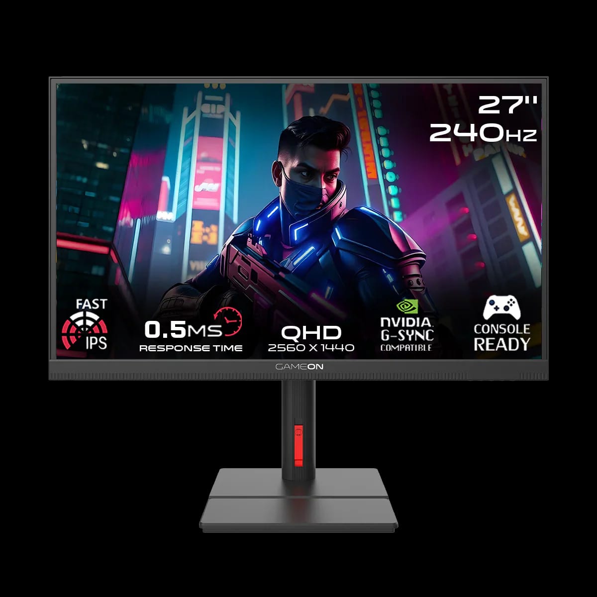 GAMEON Midnight Signature Series 27" QHD, 240Hz, Fast IPS Mini LED Gaming Monitor - Black