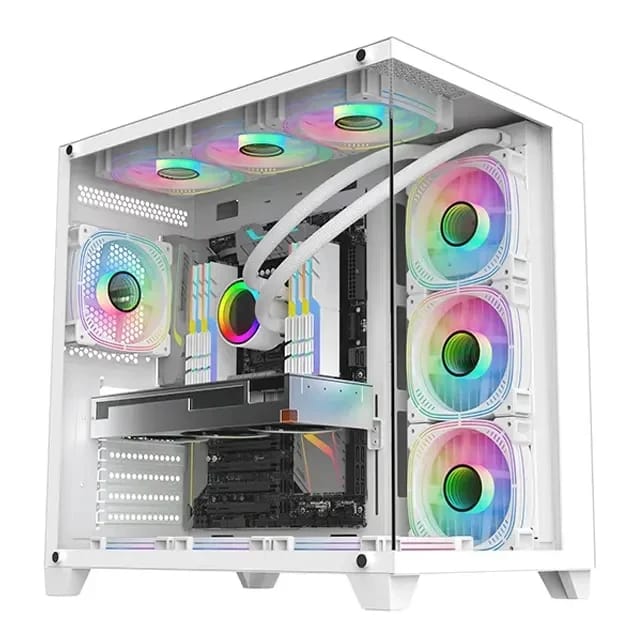 Sate K897 Tempered Glass Panel White Gaming Case