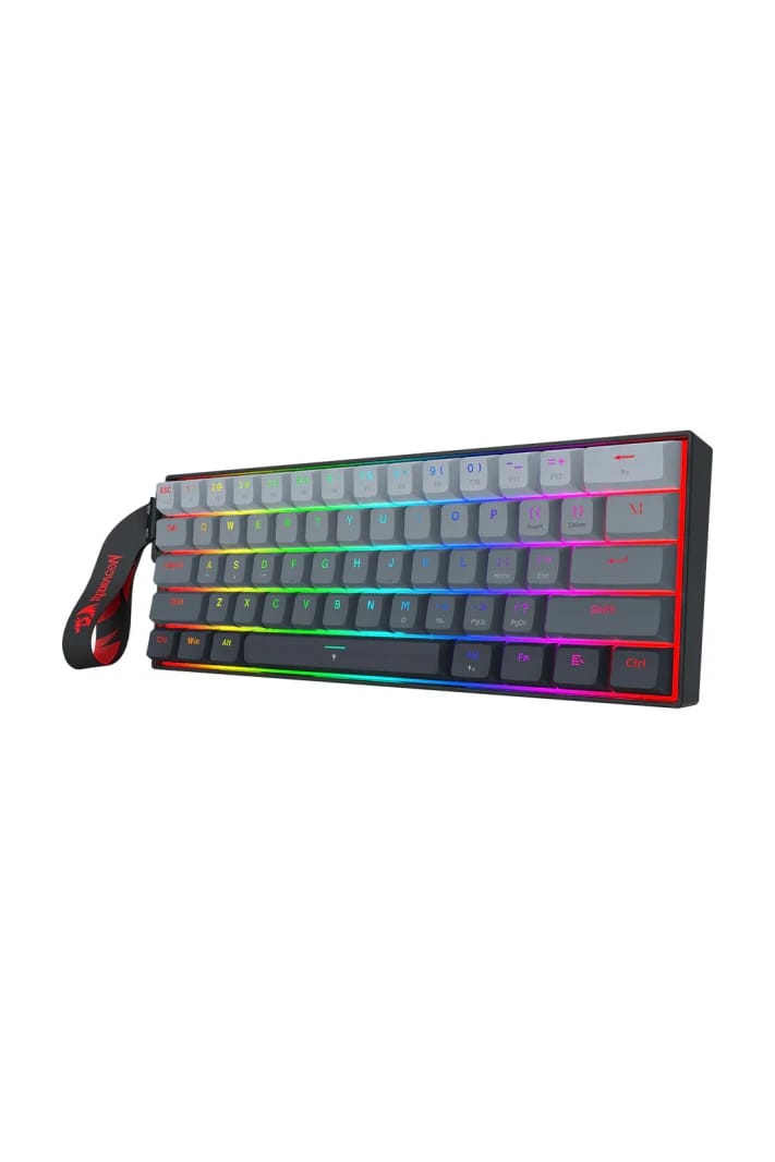 Redragon K617GGB-RGB-MP Fizz Grey 60% Rapid Trigger Magnetic RGB Gaming Keyboard
