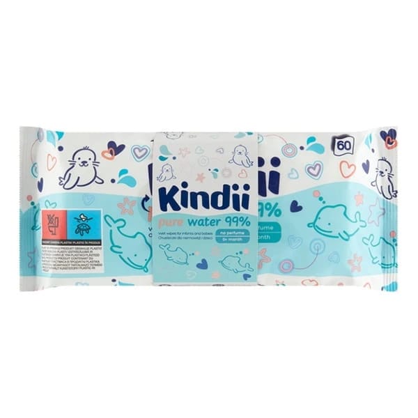 Kindii Pure Water 99% wipes 3x60 pcs