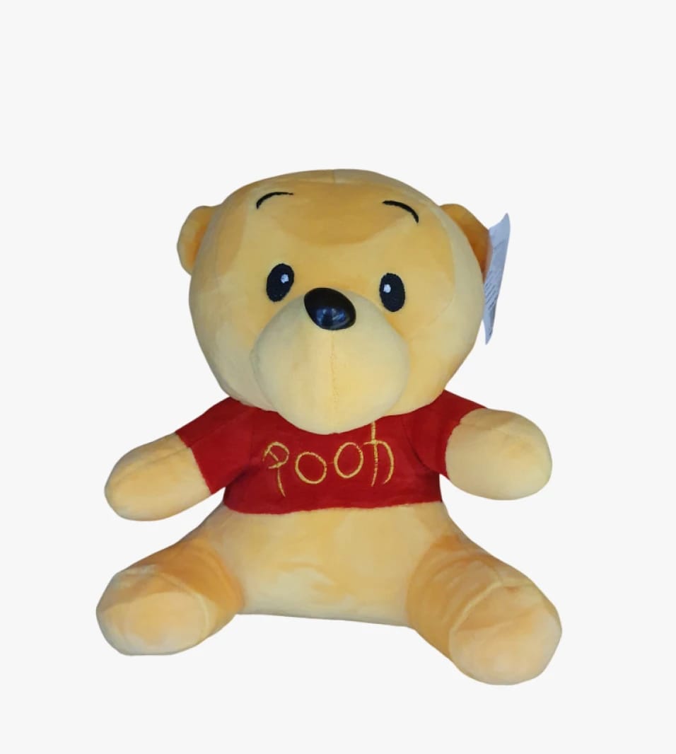 Winnie the Pooh Plush Toy Stuffed Bear with Iconic Red Shirt for Kids and Adults, Perfect Gift and Collectible Item
