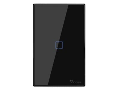 Wi-Fi Touch Wall Switch, 1-Gang, Black, Alexa/Google | Sonoff