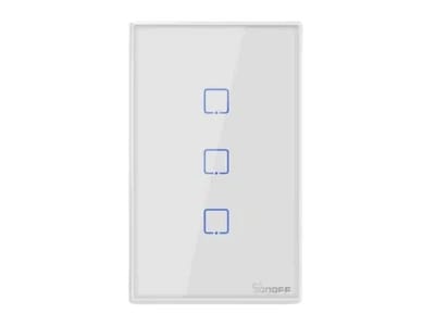 Wi-Fi Touch Wall Switch, 3-Gang, White, Alexa/Google | Sonoff