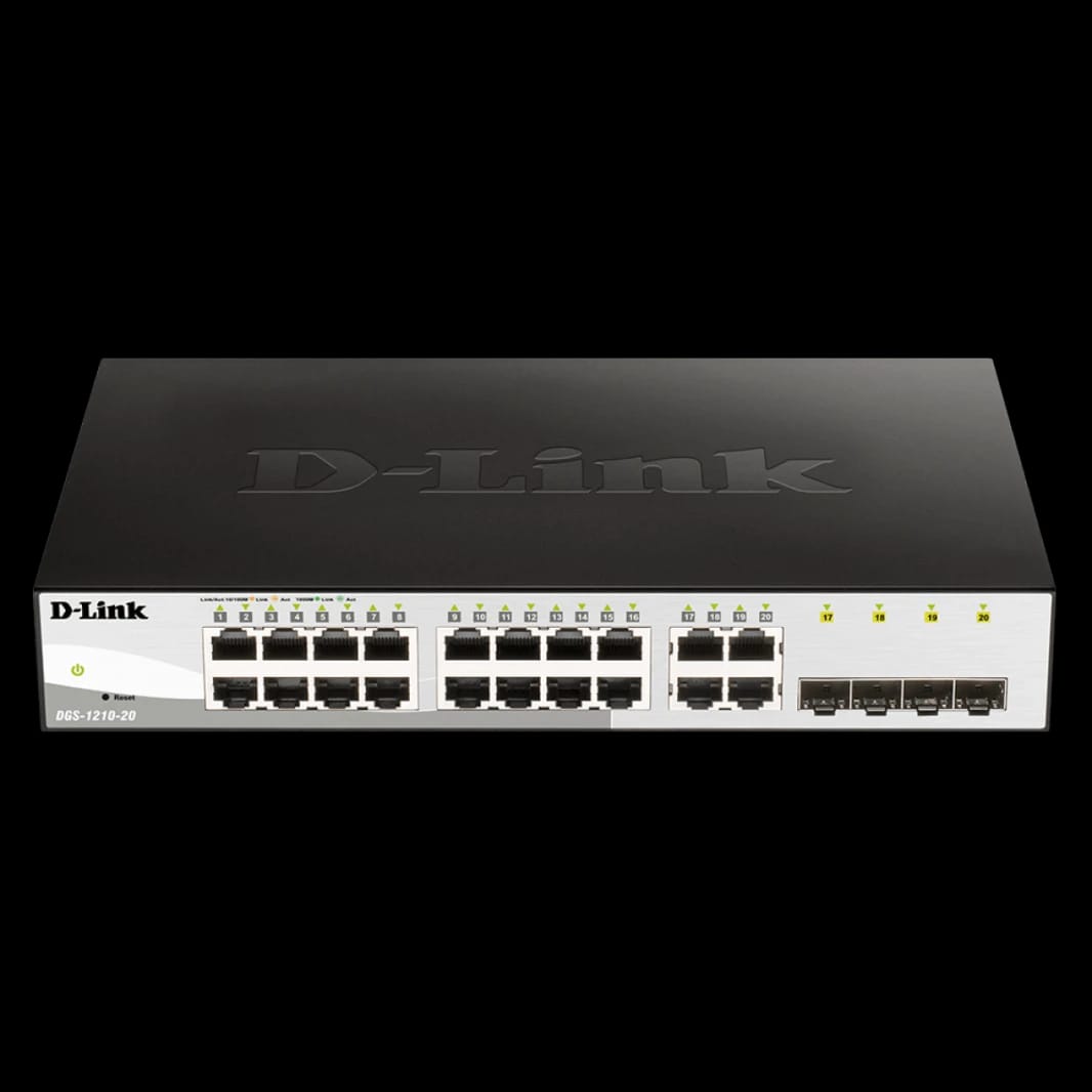 محول D-Link DGS-1210-20 الذكي - شبكة جيجابت 20 منفذ