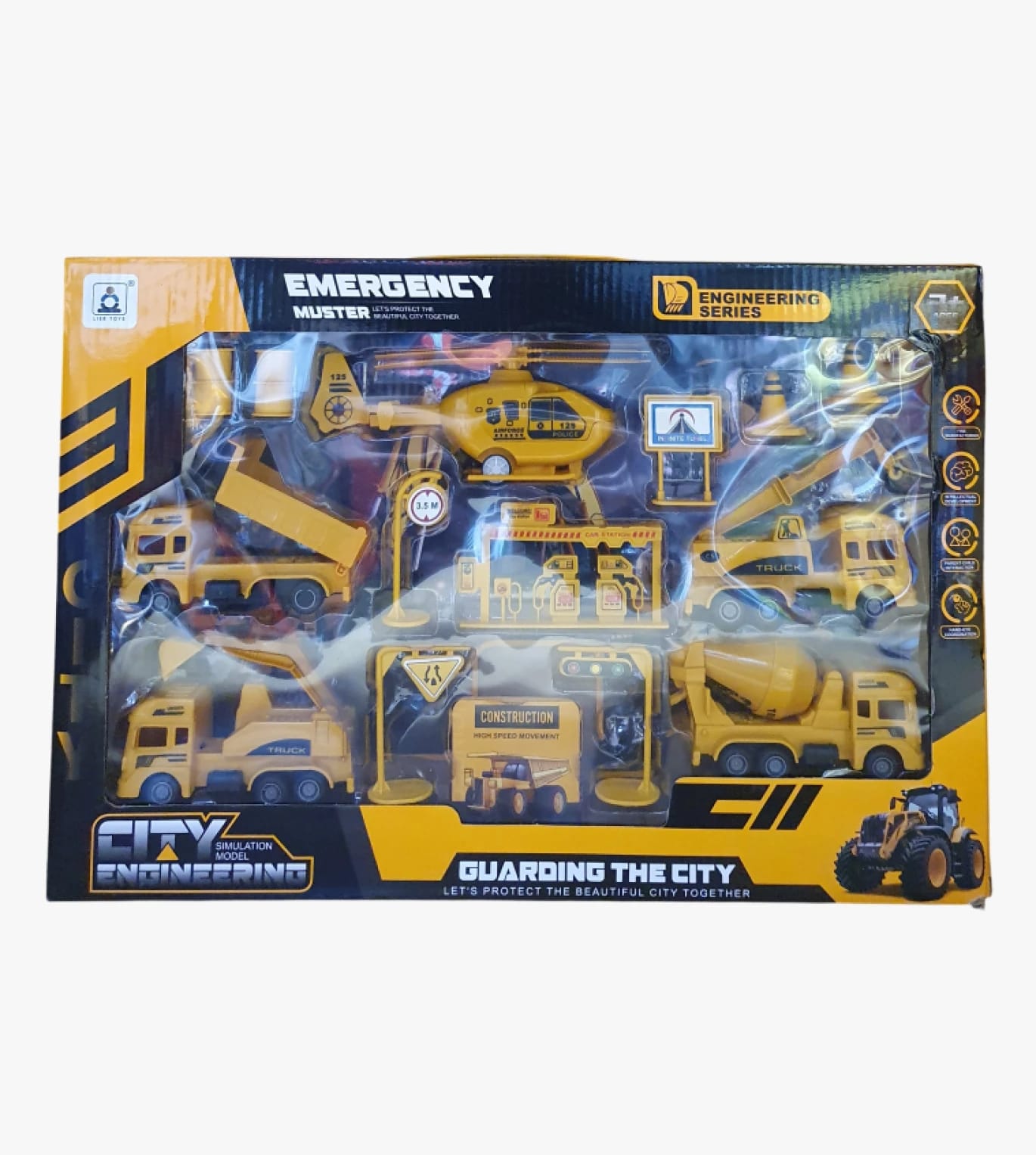 City Engineering Series Emergency Construction Toy Set for Kids - City Engineering Play Vehicles