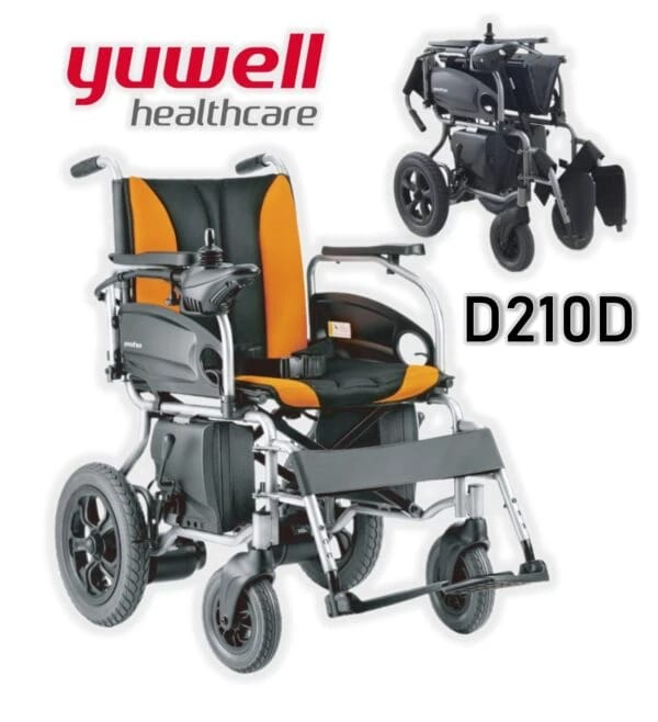 Electric Power Wheelchair | Folding | Foldable Electric Wheelchair | Heavy Duty | Lithium Battery | 45 cm | Yuwell D210DL