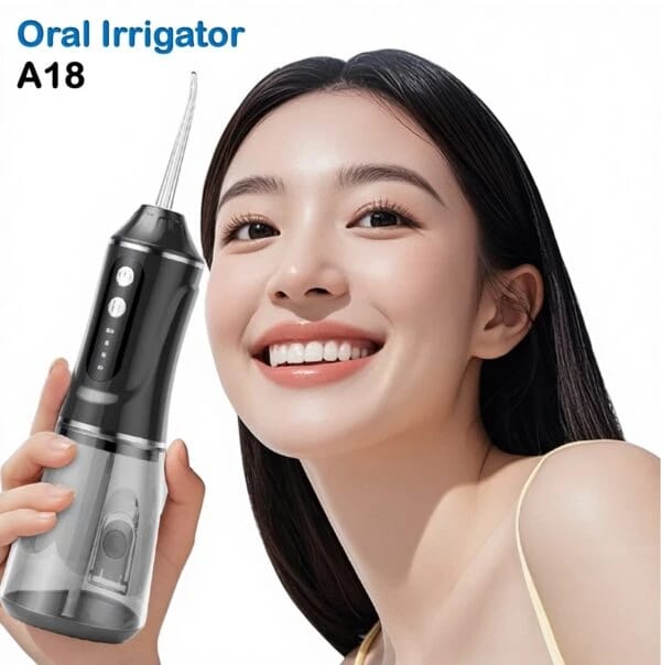 Dental Oral Irrigator | Rechargeable Electric Dental Cleaner | IPX7 Waterproof Design | 4 Functional Nozzles | 380 ml Water Capacity | 360 Rotation | Cordless | Type-C Fast Charging (2 hrs) | 30 Days of Battery Life | A18