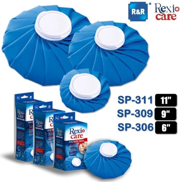 COLD / HOT Therapy Packs | Ice Cold Pack Reusable Ice and Hot Water Bag | for Injuries | Hot & Cold Therapy for Pain Relief | 6″/9″/11″ | Made in TAIWAN | R&R REXICARE SP-306 + SP-309 + SP-311