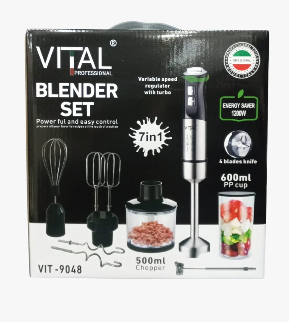 Vital Professional 7-in-1 Multifunctional Blender Set with 1200W Power for Various Culinary Needs