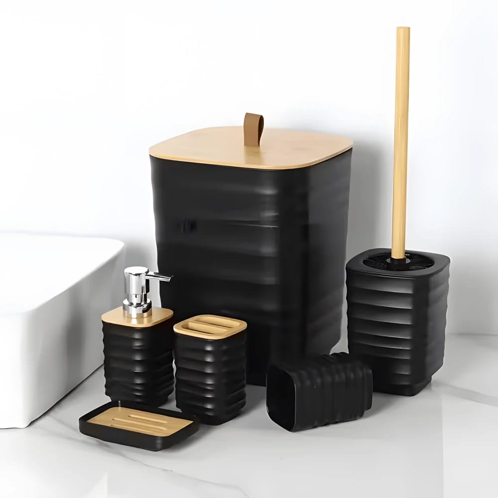 Plastic Bathroom Set - 6 Pcs