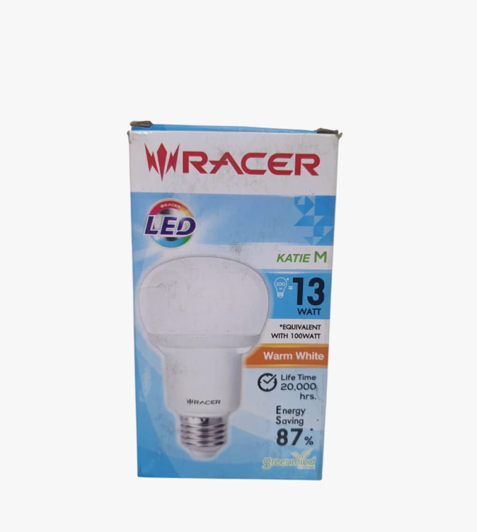Racer LED Light Bulb 13 Watt, Unique Design for Home and Office, Warm White, High Quality and Energy Saving