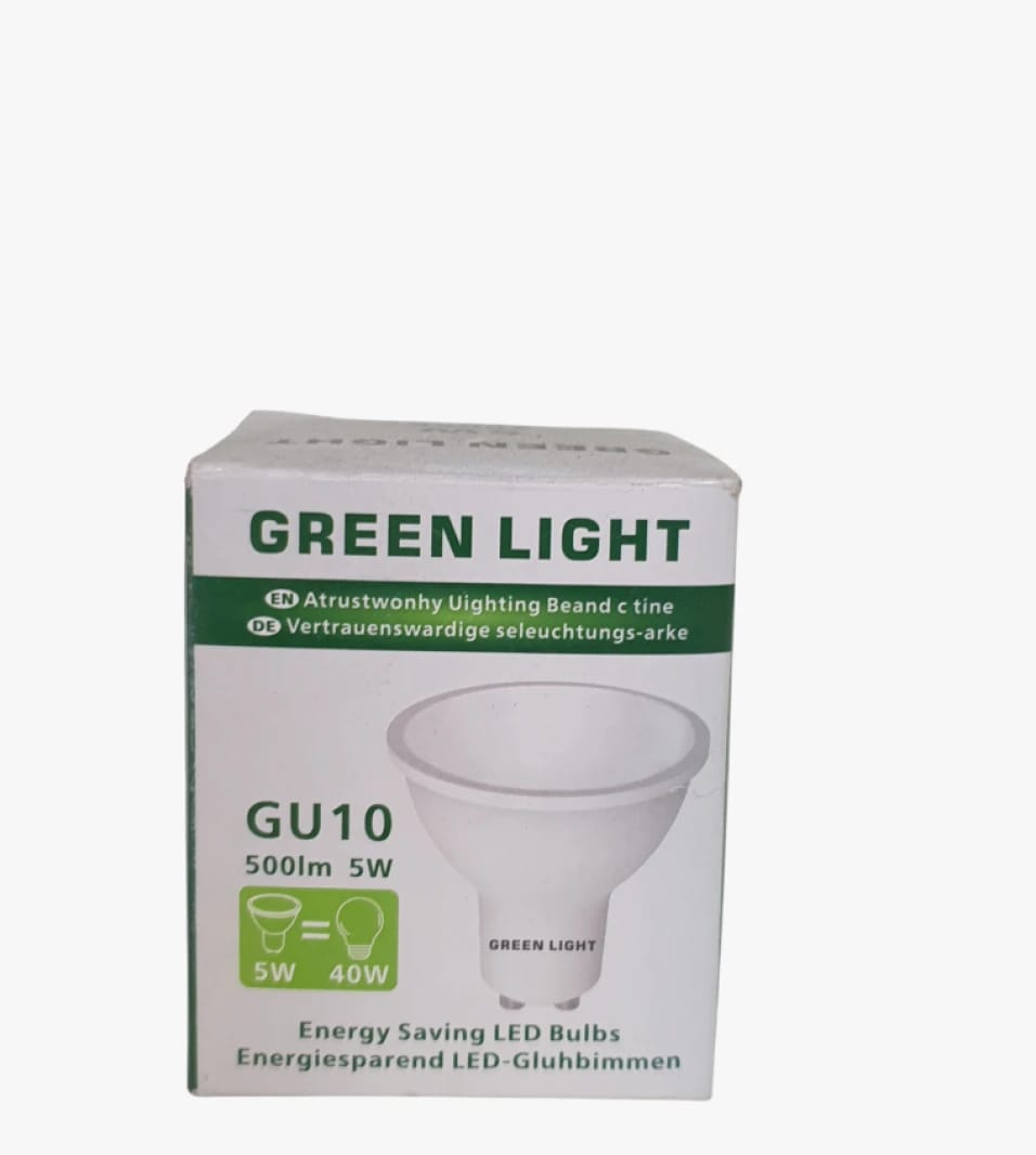 مصباح LED أخضر للديكور الداخلي، تصميم عصري وقاعدة GU10، مثالي للمنازل والمكاتب