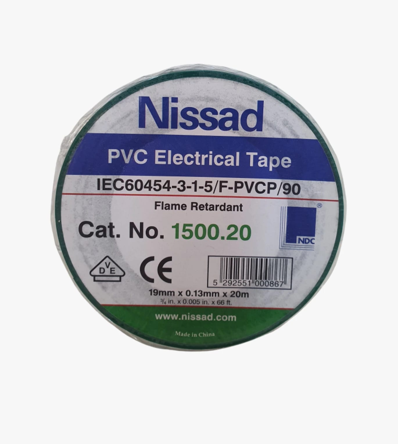 Nissad PVC Electrical Tape, High-Performance Design, Flame Retardant for Professionals and Industrial Use