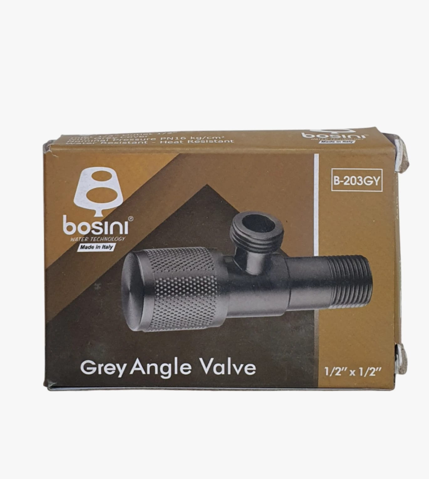 Bosini Grey Angle Valve Water Technology for Users Needing High-Quality, Advanced Bathroom Accessories