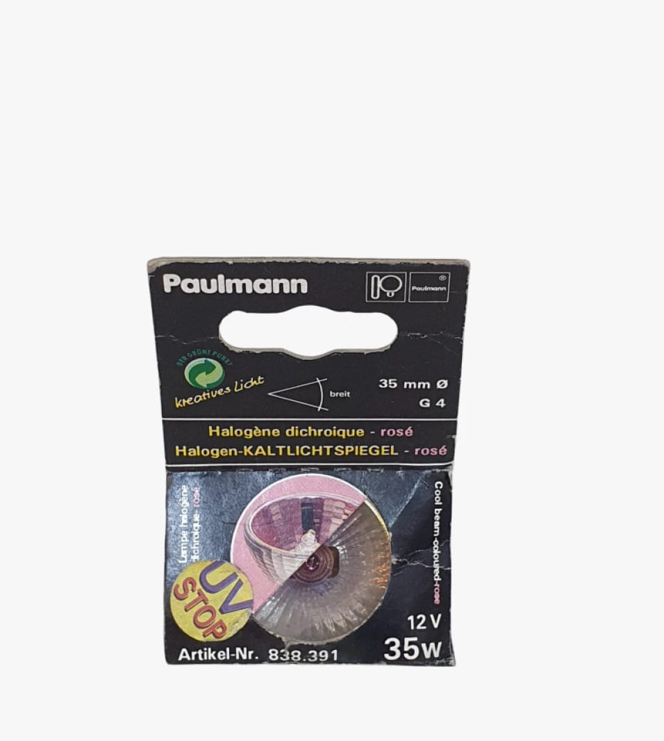 Paulmann 35W Dichroic Halogen Lamp with Rose-Colored Light for Enhancing Homes and Offices