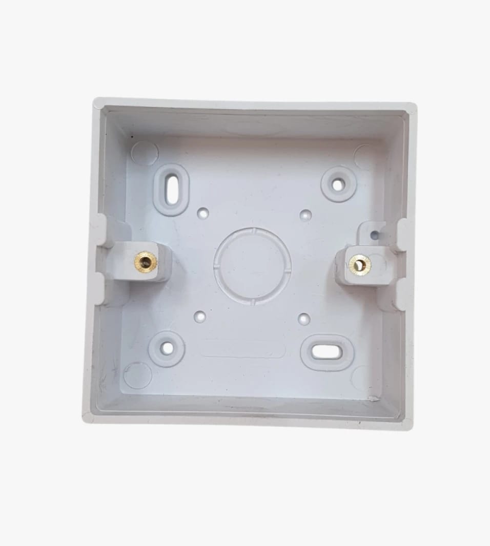 High-Quality Surface Mounted Polycarbonate Plastic Back Box for Ceilings and Walls with Minimalistic Design for Elegant Homes