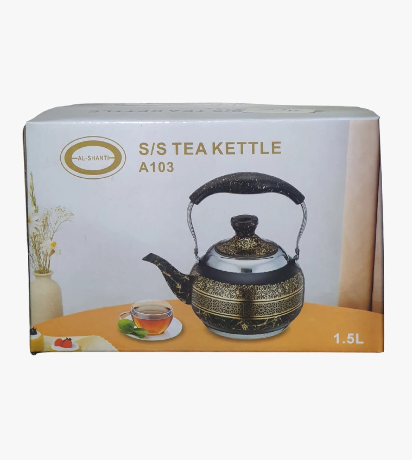 Al-Shanti Stainless Steel Tea Kettle A103 1.5L Elegant Design for Traditional Tea Lovers