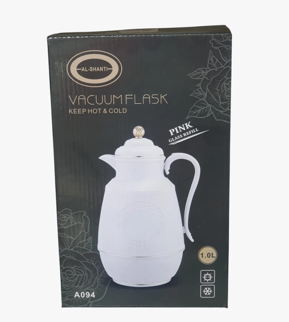 Al-Shanti Luxury Vacuum Flask for Hot & Cold Liquids, 1L Capacity, Elegant Design for Home and Office Use