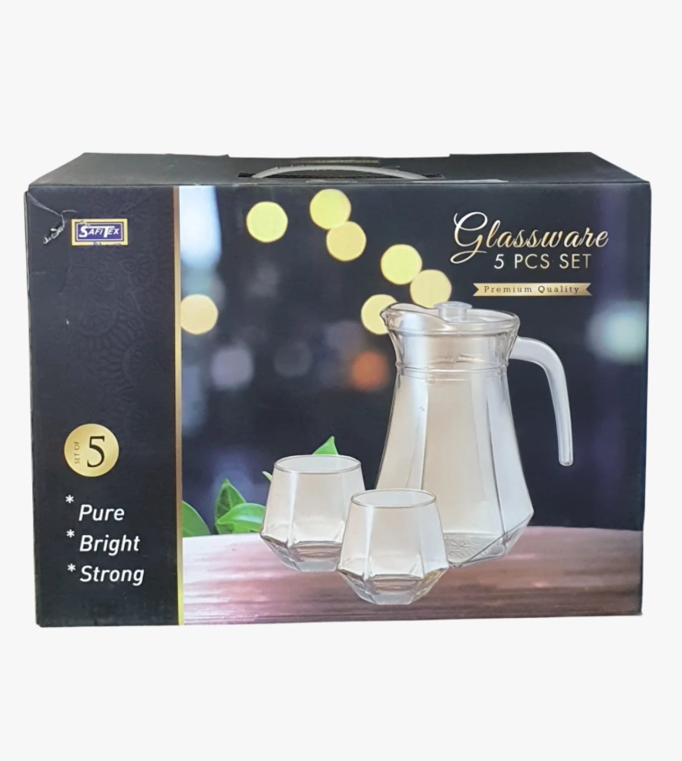 Saftex Premium Glassware Set of 5 Elegant and Durable Design for Quality and Style Enthusiasts