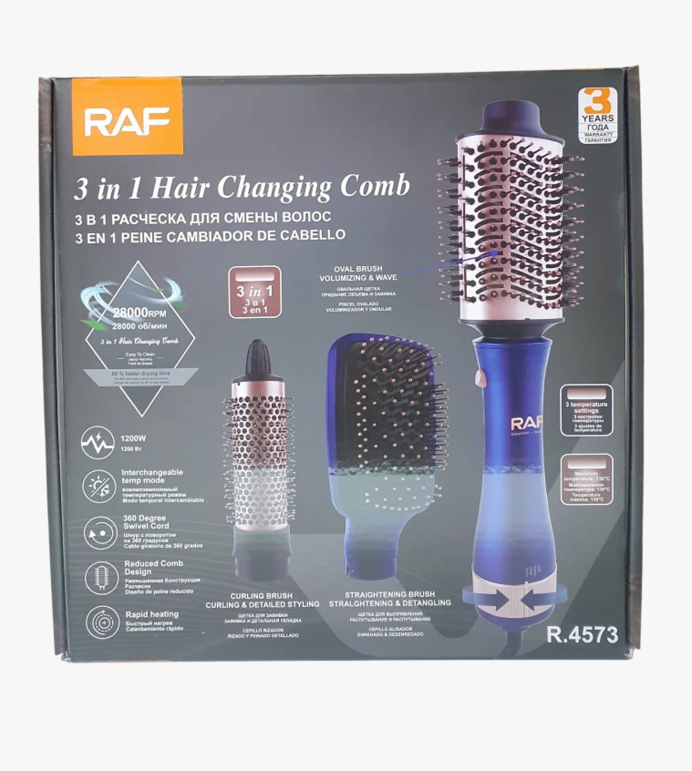 RAF Hair Dryer and Innovative 3 in 1 Styling Comb for Women