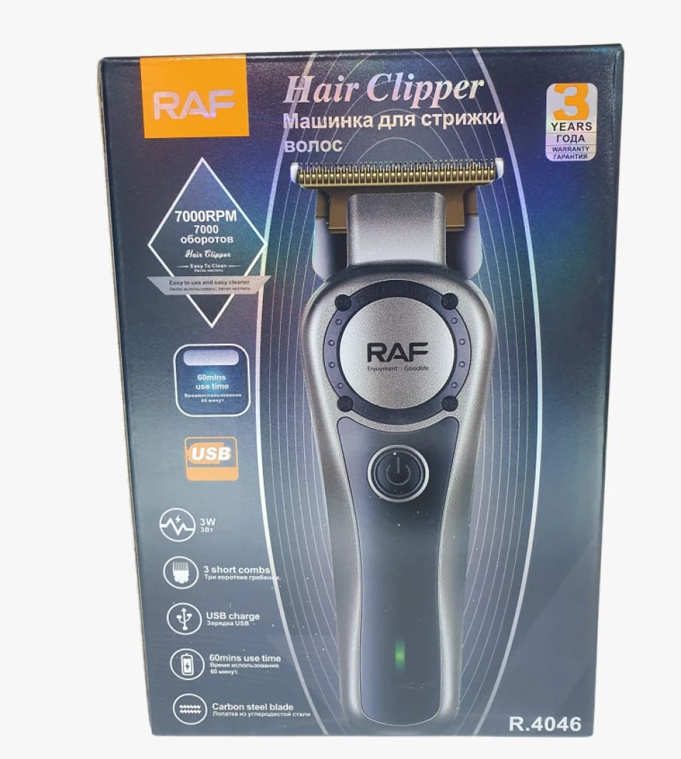 RAF Hair Clipper Model R4046 with Innovative Design and High Performance for Men and Women, Suitable for Professional and Personal Use