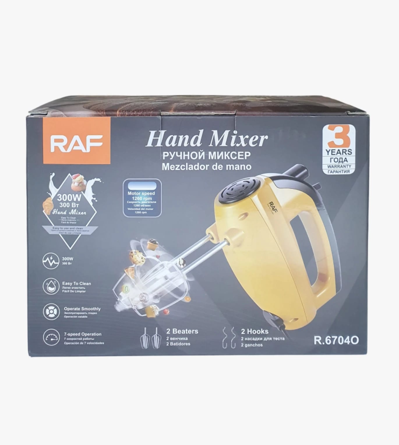 RAF Hand Mixer with Powerful Motor and Stylish Design for Baking and Cooking Enthusiasts, 3-Year Warranty