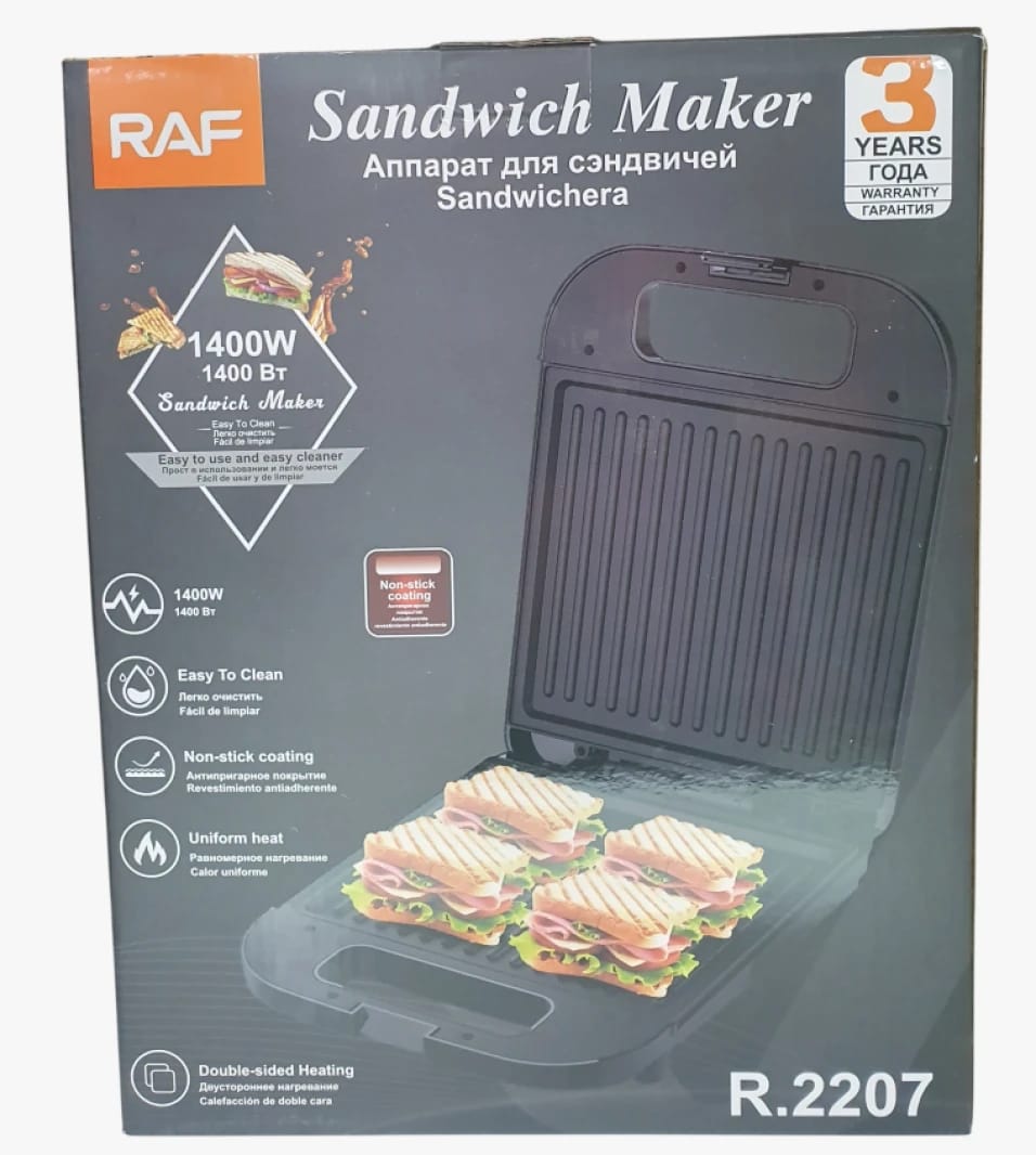 RAF Sandwich Maker with Non-stick Coating and Thermal Design for Delicious Sandwich Enthusiasts