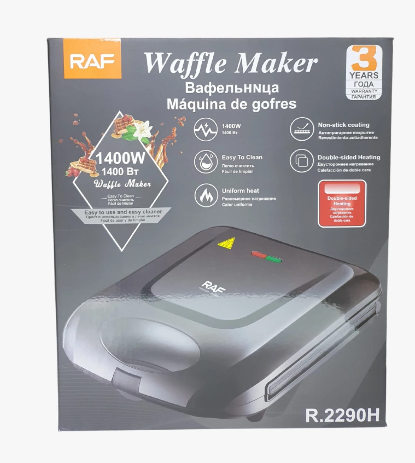 RAF Professional Waffle Maker with Non-Stick Coating and Stainless Steel Design for Kitchen Enthusiasts
