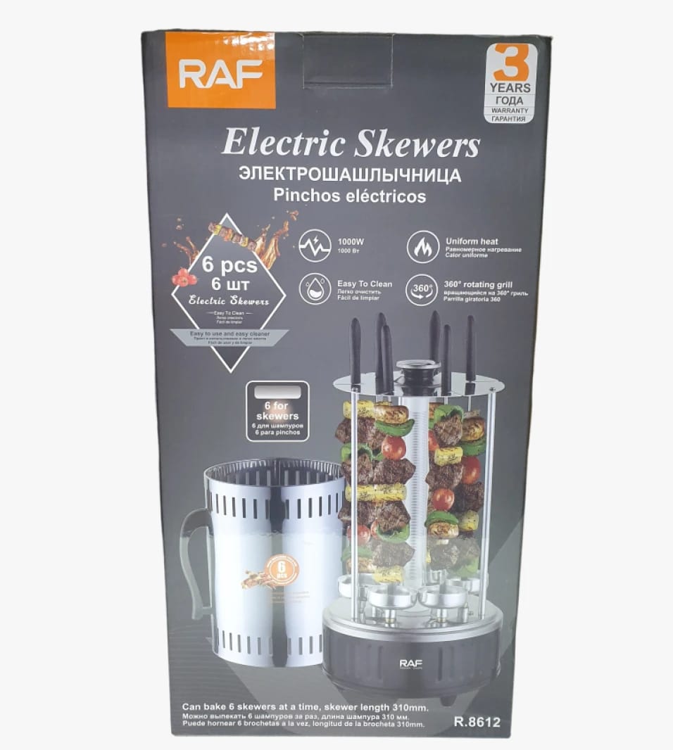 RAF Electric Skewers Innovative Design, Easy Use for BBQ and Indoor Cooking Enthusiasts