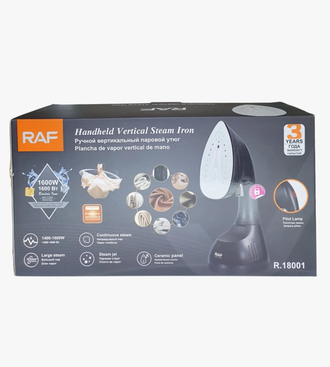 RAF Handheld Vertical Steam Iron Modern Design and Precision Perfect for Home Users with Three-Year Warranty