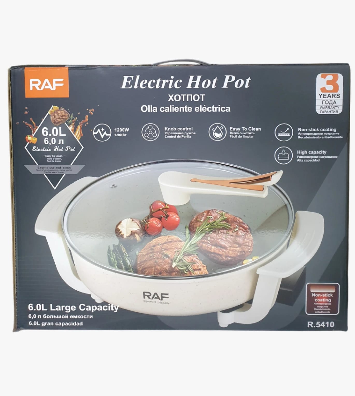 RAF Electric Hot Pot Large Capacity Stylish Design for Cooking Enthusiasts and Families