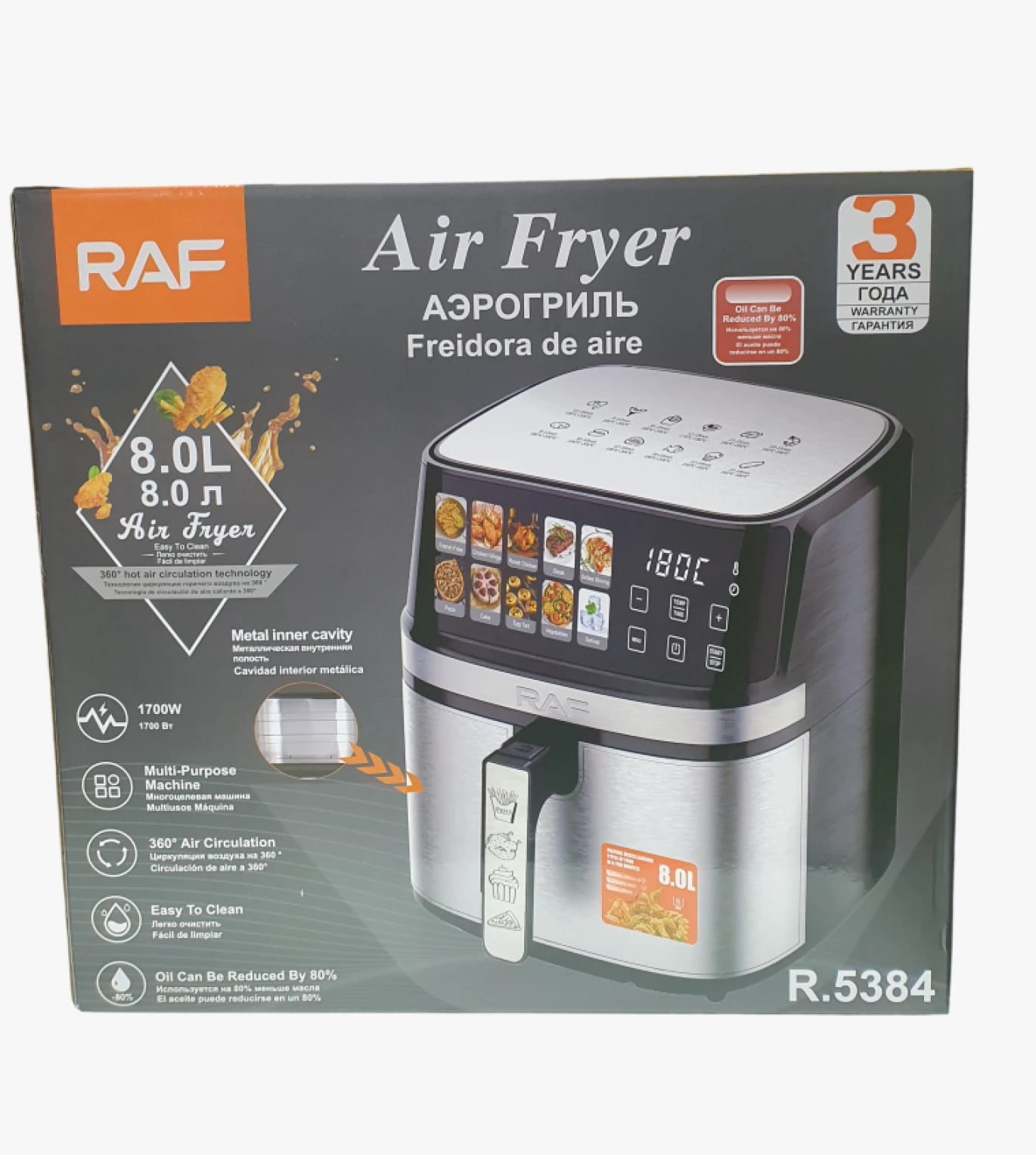 RAF Versatile Air Fryer with LED Display Design for Health-Conscious Women and Men Enthusiasts