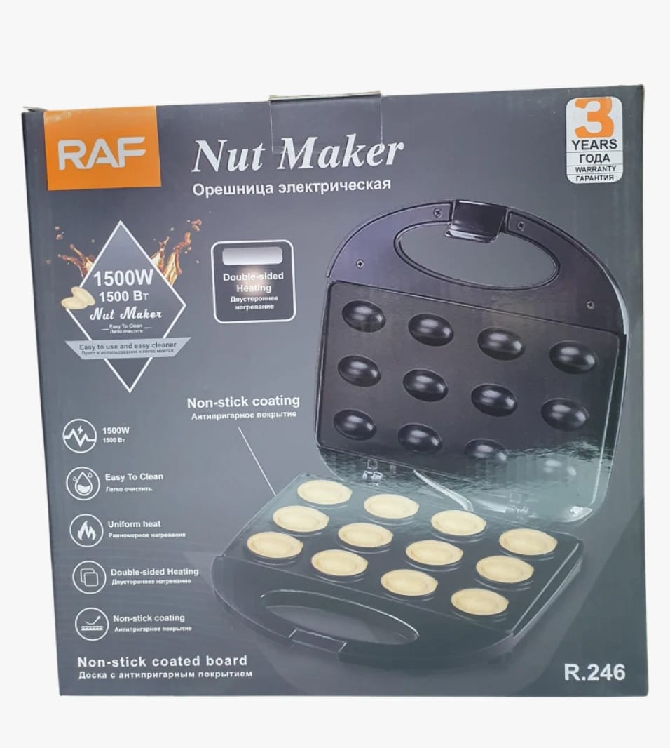 RAF Nut Maker Electric Appliance with Sleek Design and Non-Stick Surface for Home Chefs and Beginners