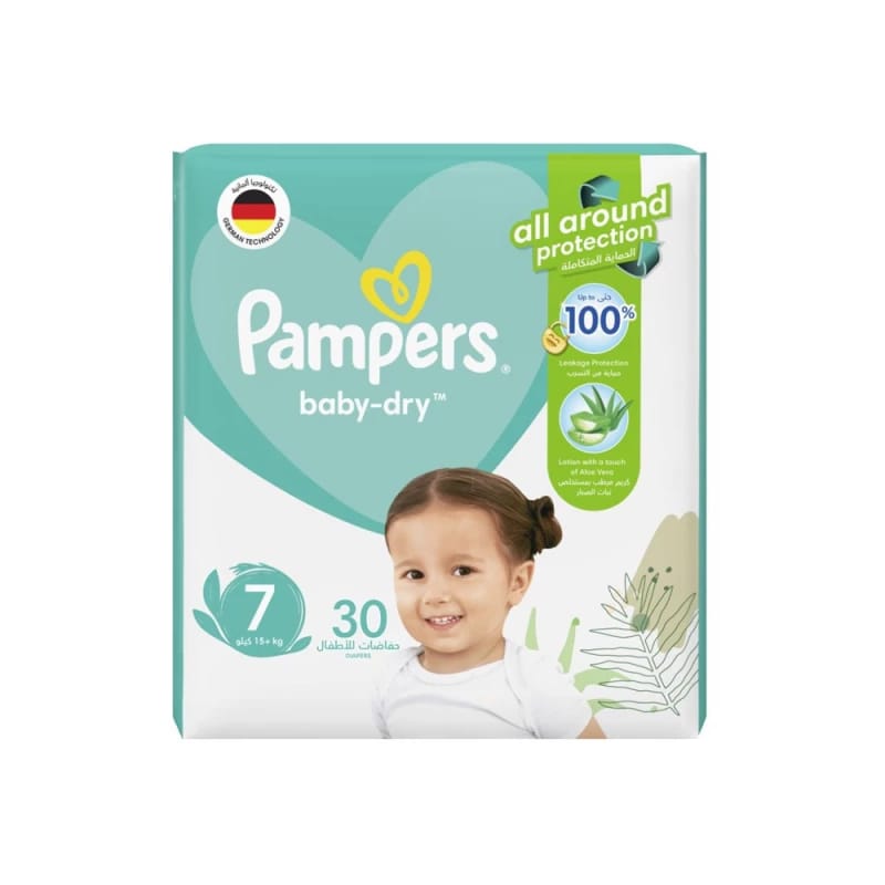 فوط اطفال  Pampers Baby Diapers Douple Pack Size 7 30 Diapers