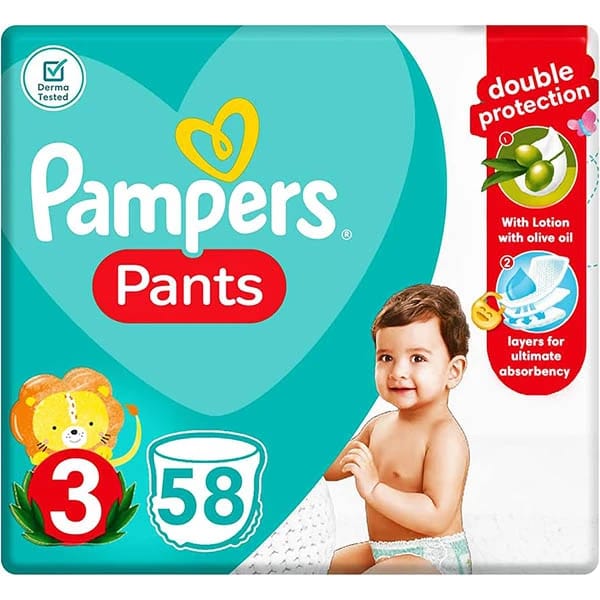 فوط اطفال Pampers Baby Pants Size 3 (6-11 kg) 58 Pants
