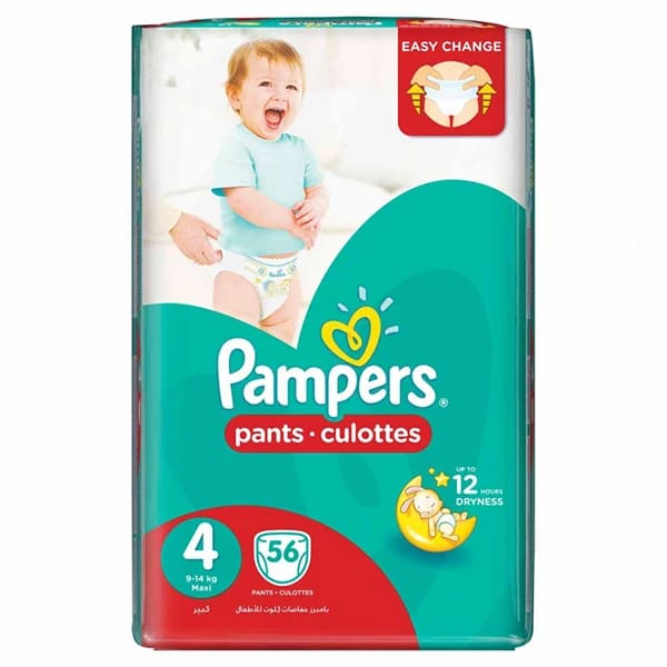 فوط اطفال  Pampers Baby Pants Size 4 (9-14 kg) 56 Pants